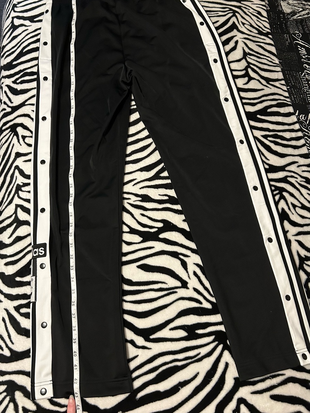 adidas/ Adibreak Black & White Three-Stripe (break away)Track pants - Picture 5 of 6
